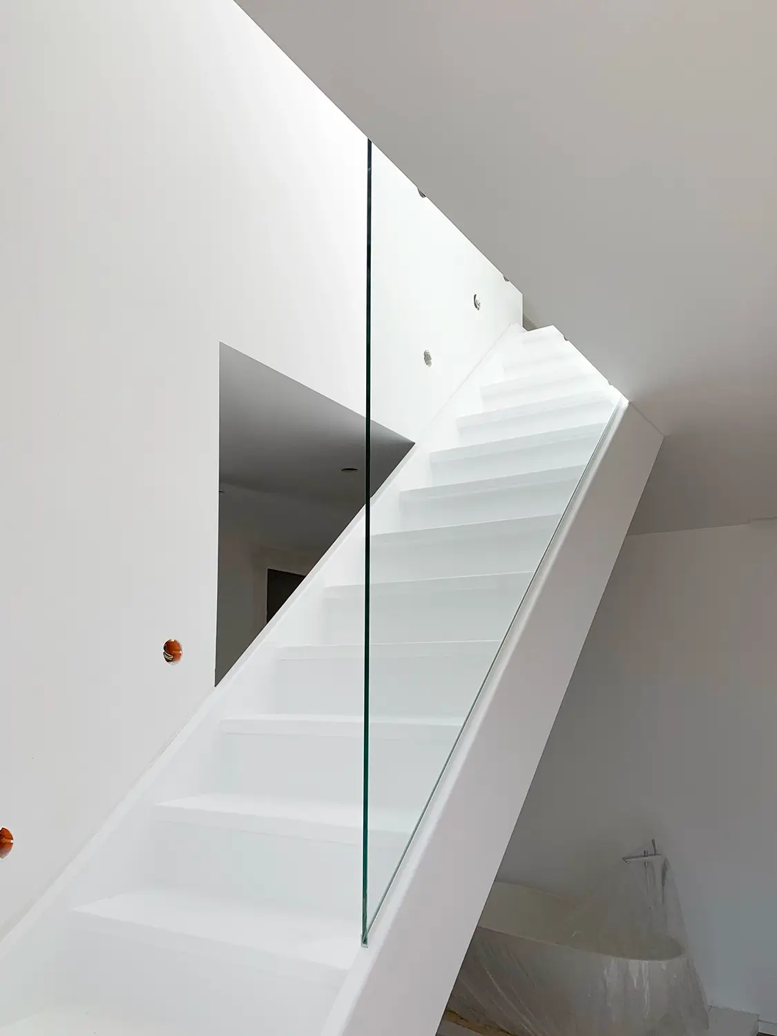 Ganzglasanlage als Brüstung einer Treppe